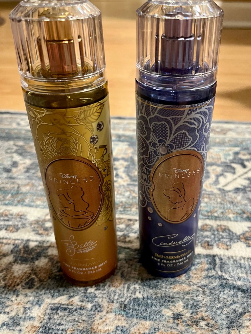 Bath & Body Works Disney Princess Gold (Belle) & Blue (Cinderella) Body Sprays